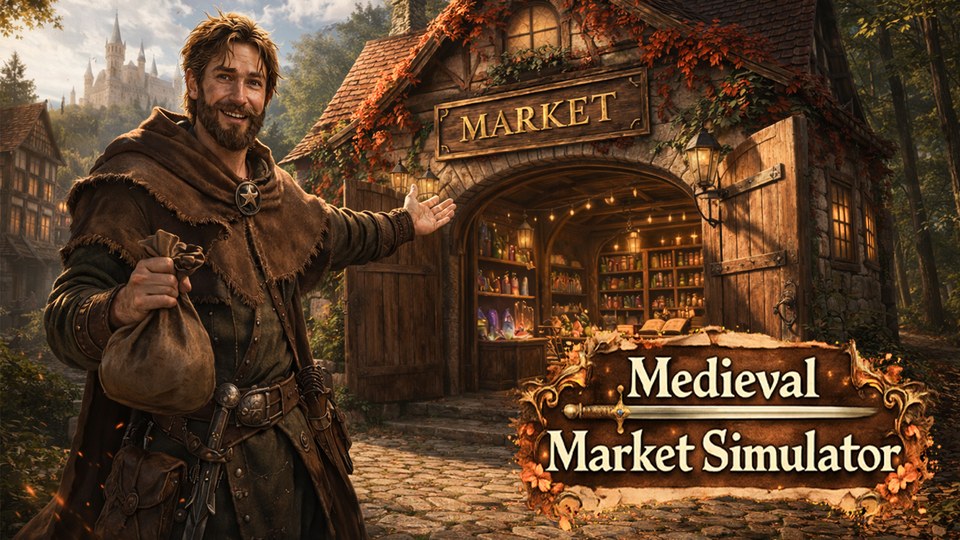 『Medieval Market Simulator(中世商店シミュレーター)』の公式キービジュアル