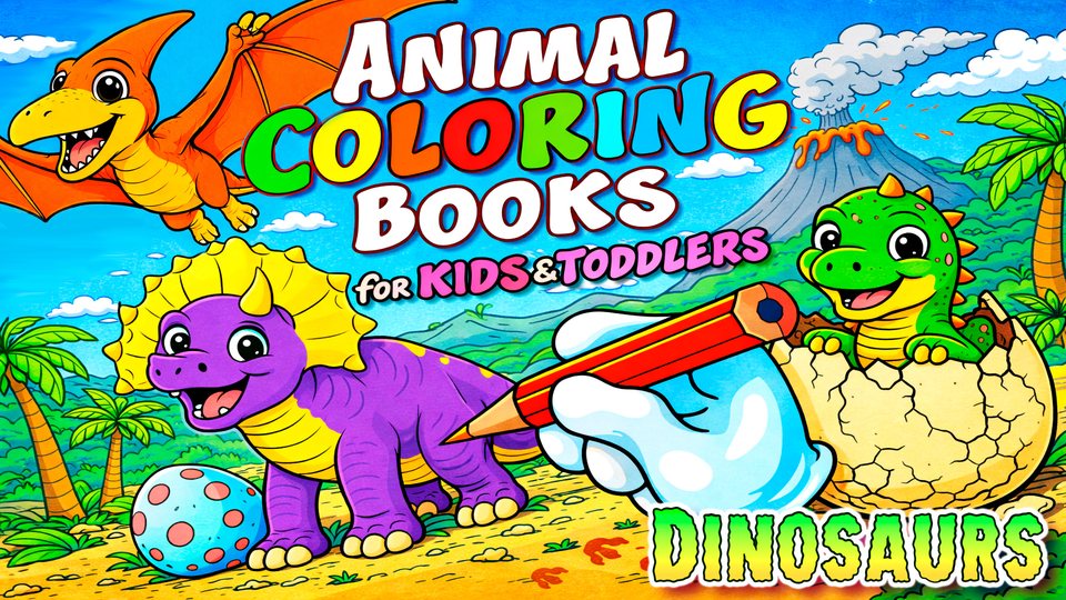 『Animal Coloring Books for Kids & Toddlers - Dinosaurs』の公式キービジュアル